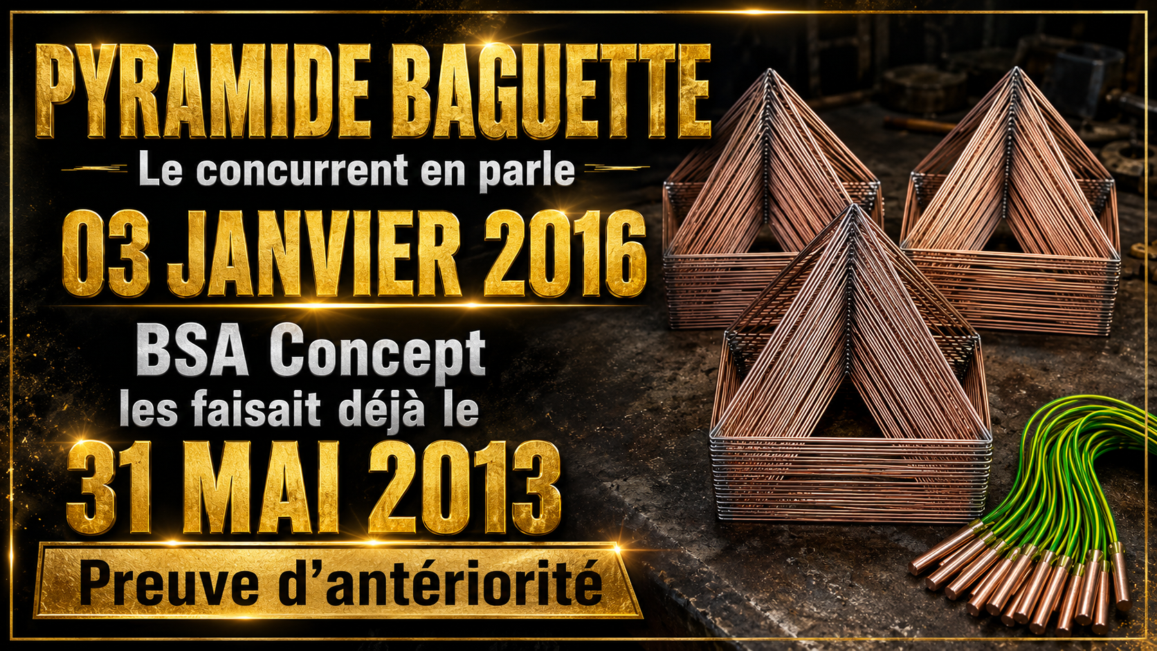 Made In Bsa Concept Pyramide Cuivre Khéops & Nubienne Depuis 2013 Preuve Antériorité